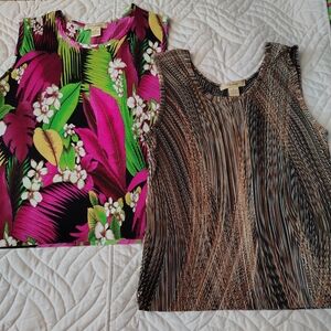 Vibrant Floral and Earthy Patterned Stretchy Ribbed Women's Tank Tops